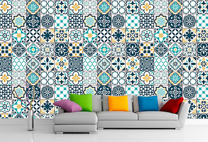 Tapeta Imitácia kachličiek Azulejo 14012